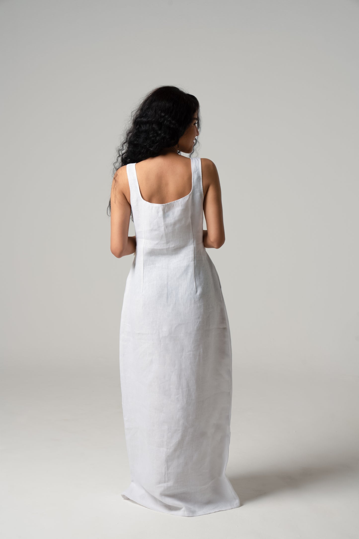 Fringed Linen Dress - Collier Sacré