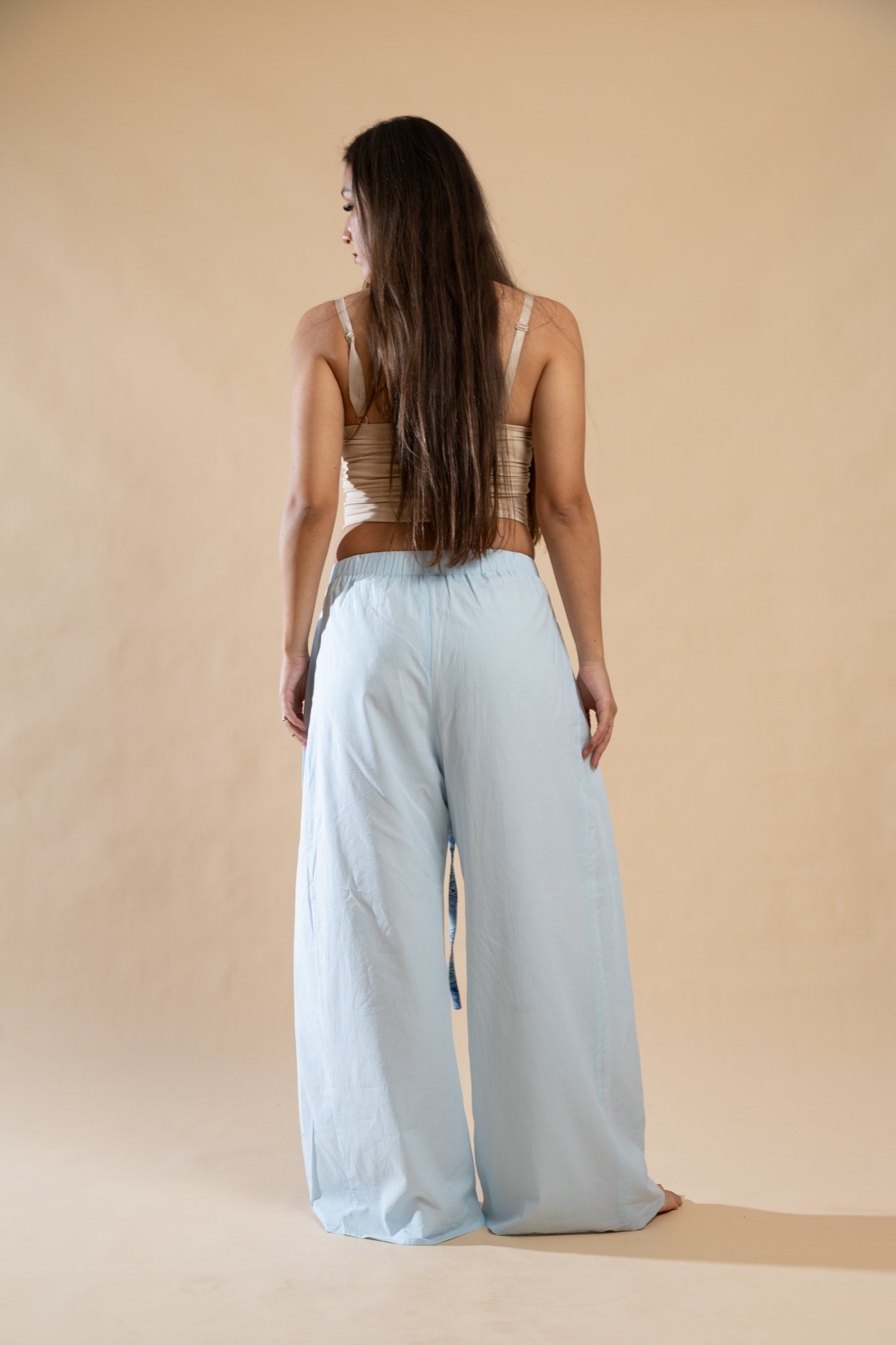 Céleste Cotton Pants in Sky Blue