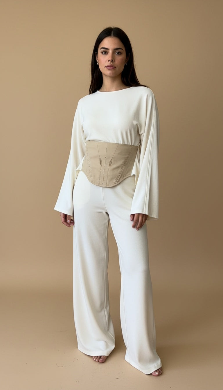 Isisienne Cashmere infused Loose Top in Off-White / Beige