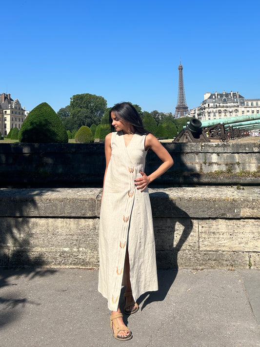 Minimalist Divine Femininity Beige Dress