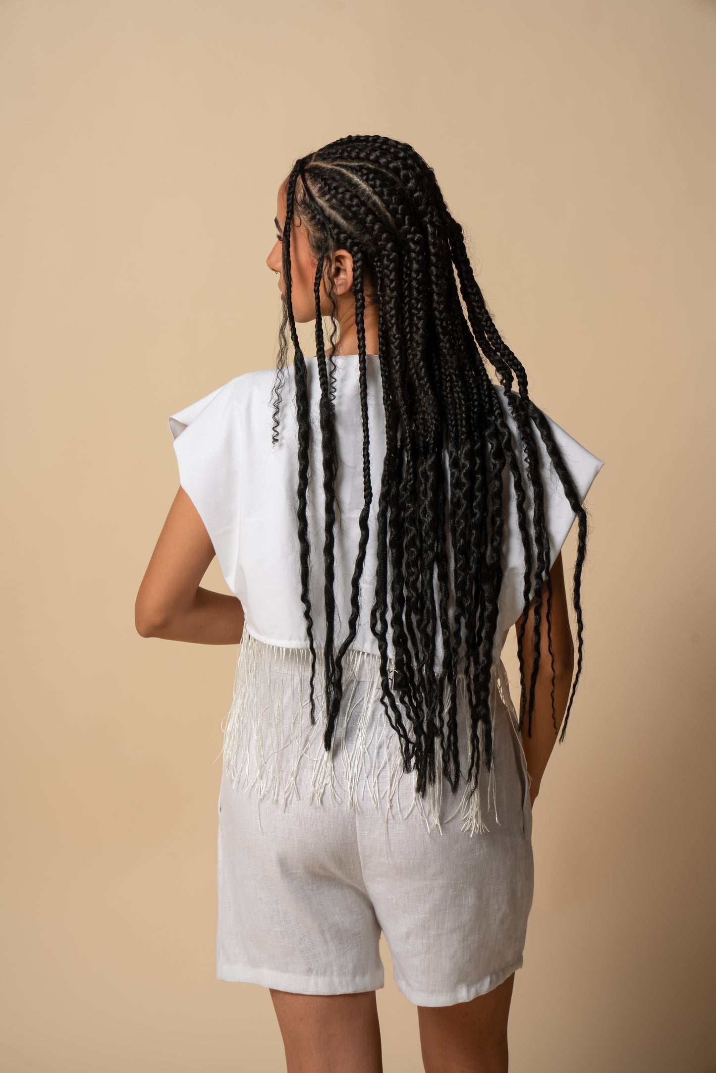 Collier Sacré Cropped T-shirt in White