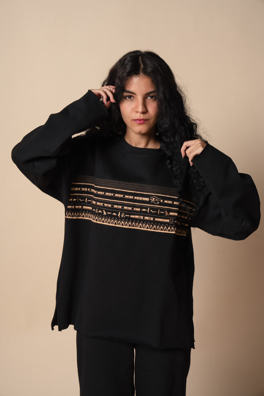 Full-On Eye of Horus Sweatshirt in Black