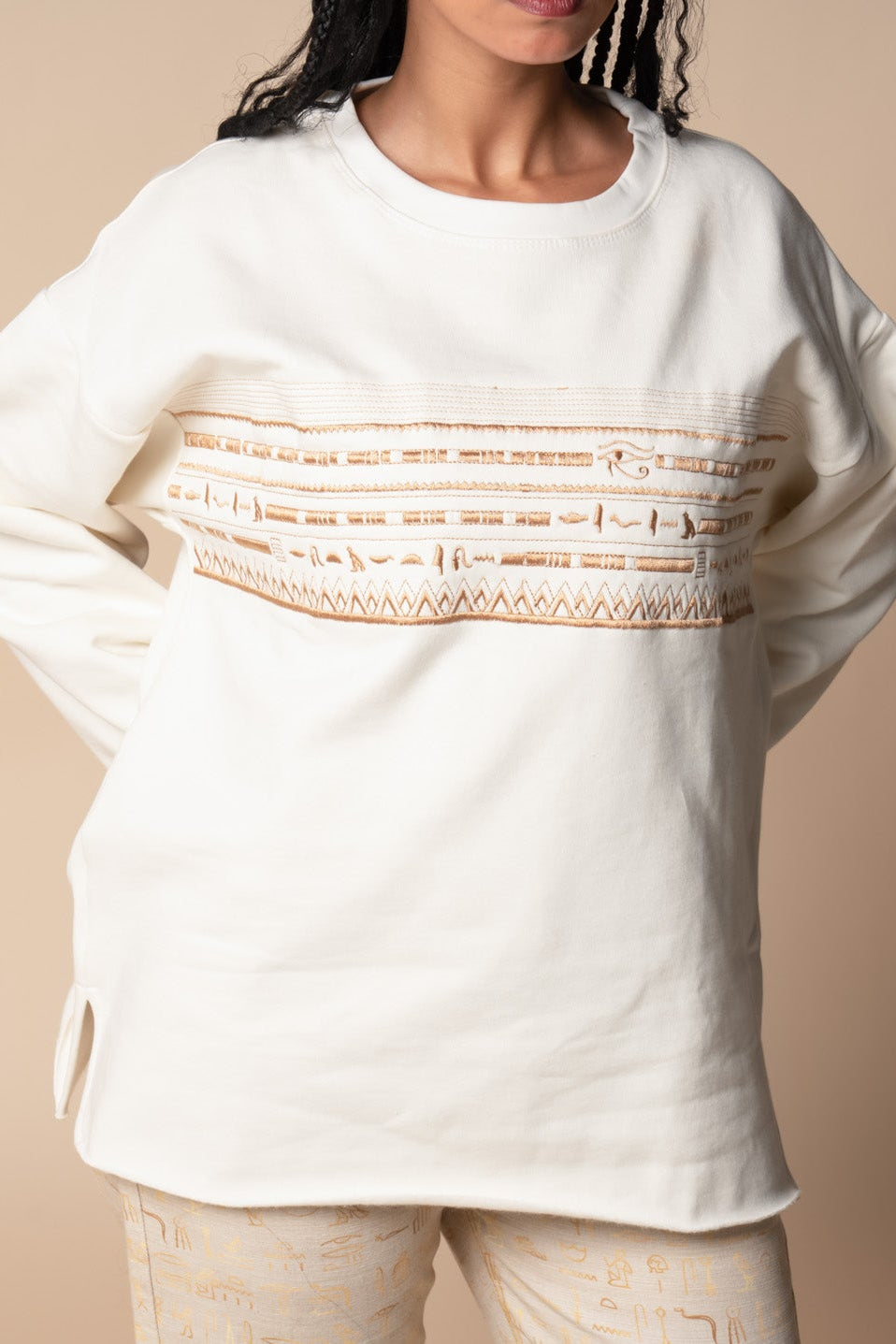Full-On Eye of Horus Sweatshirt in White