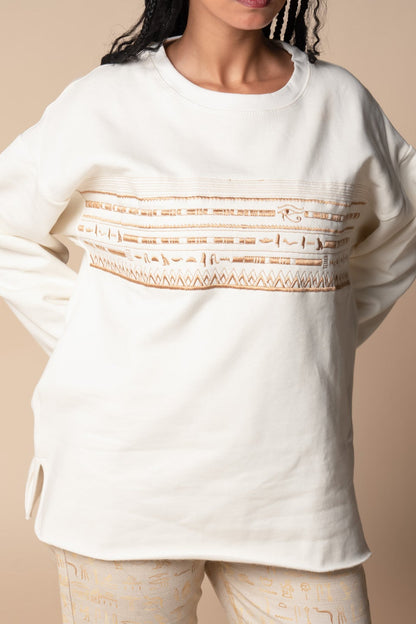 Full-On Eye of Horus Sweatshirt in White