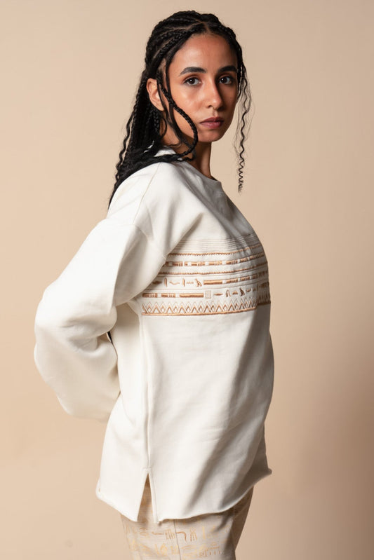 Full-On Eye of Horus Sweatshirt in White