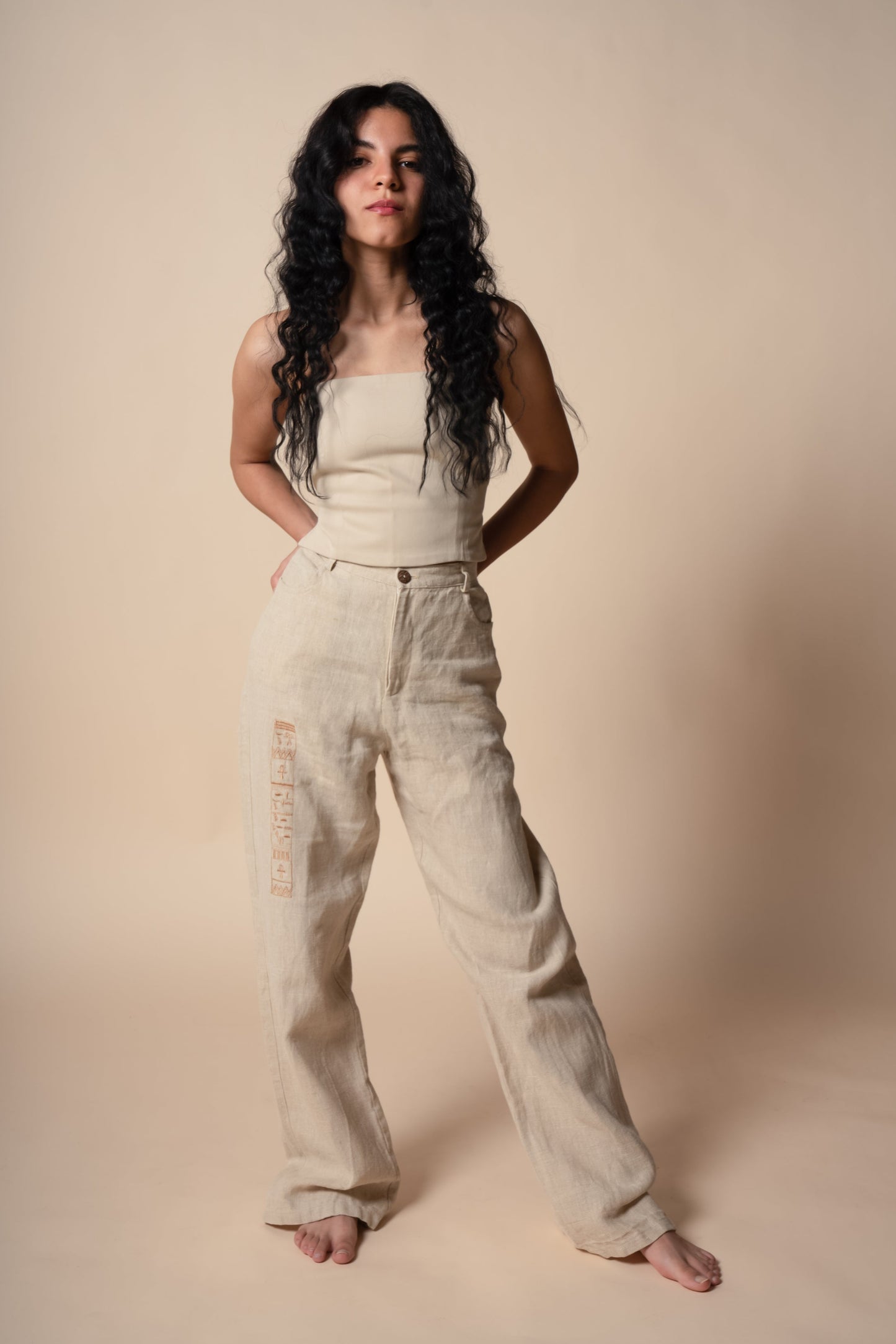 Divine Eternity Trousers in Beige