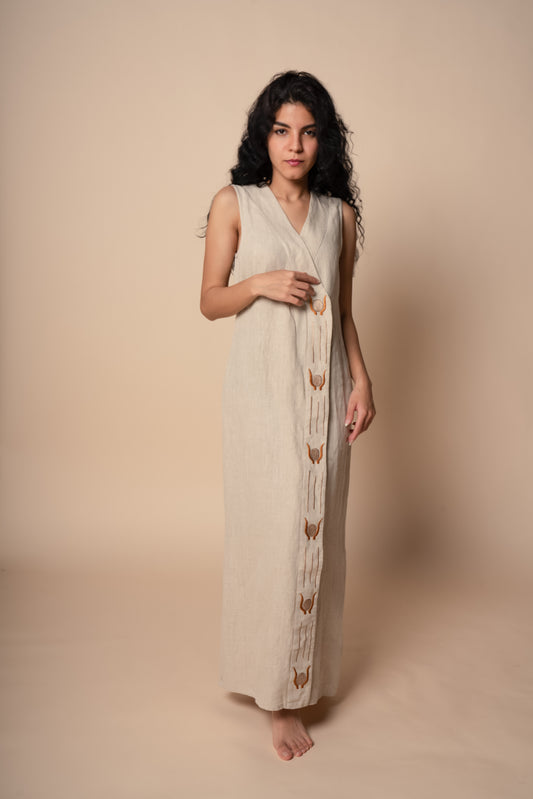 Minimalist Divine Femininity Dress in Beige