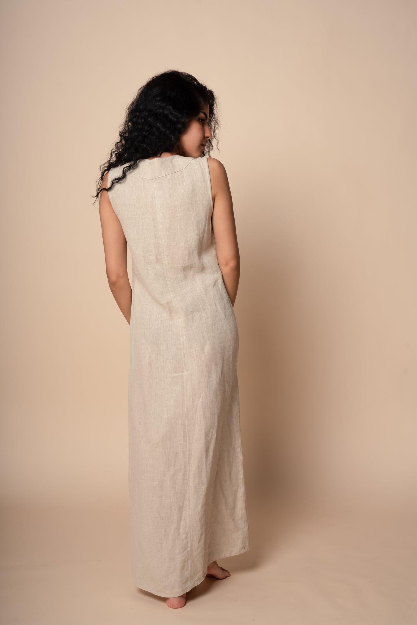 Minimalist Divine Femininity Dress in Beige