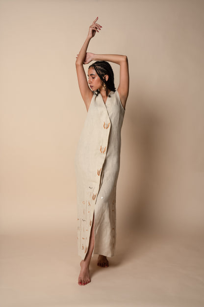 Full-On Divine Femininity Dress in Beige