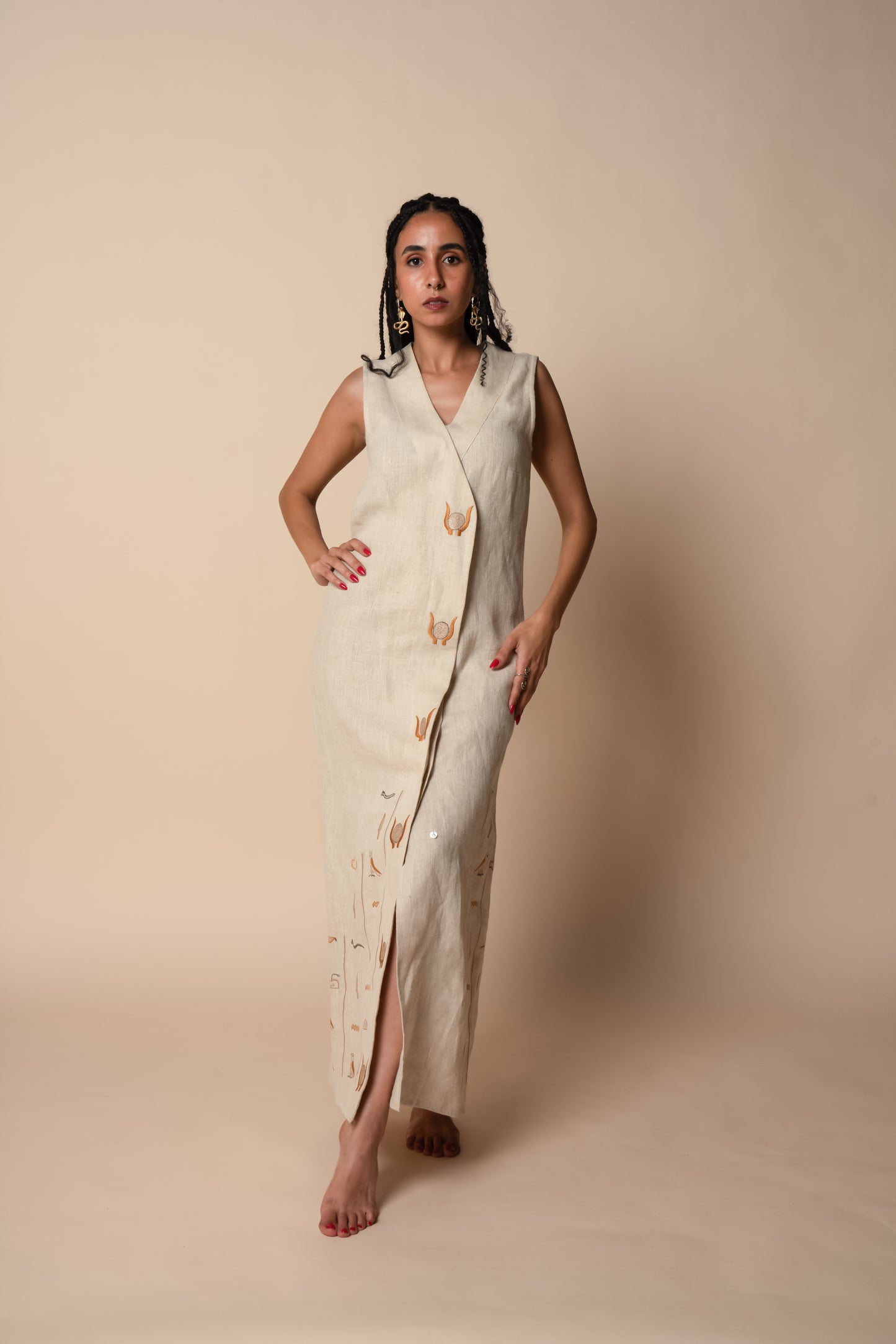 Full-On Divine Femininity Dress in Beige