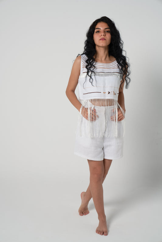 Collier Sacré Crop Top in White