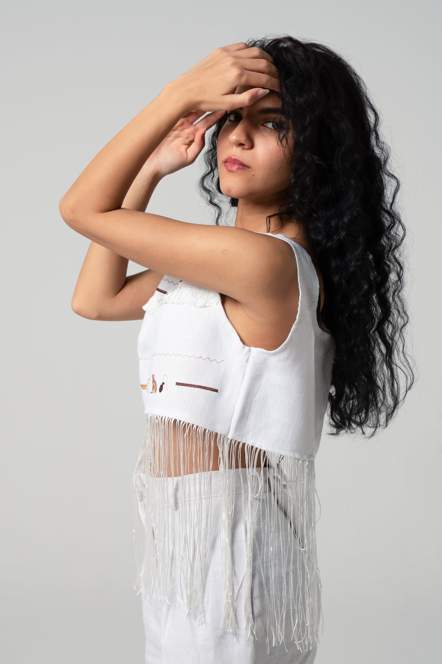 Collier Sacré Crop Top in White
