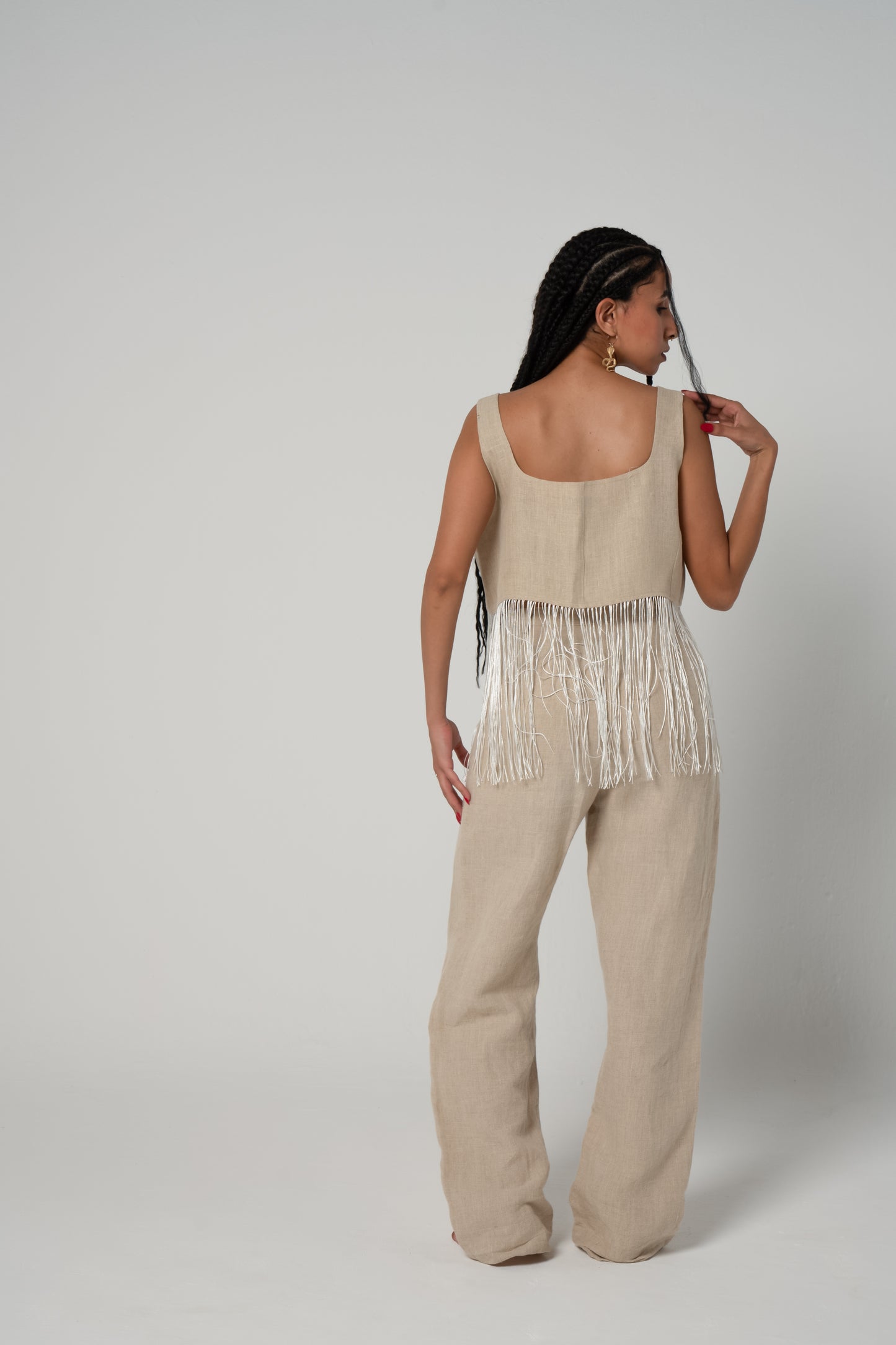 Collier Sacré Crop Top in Beige