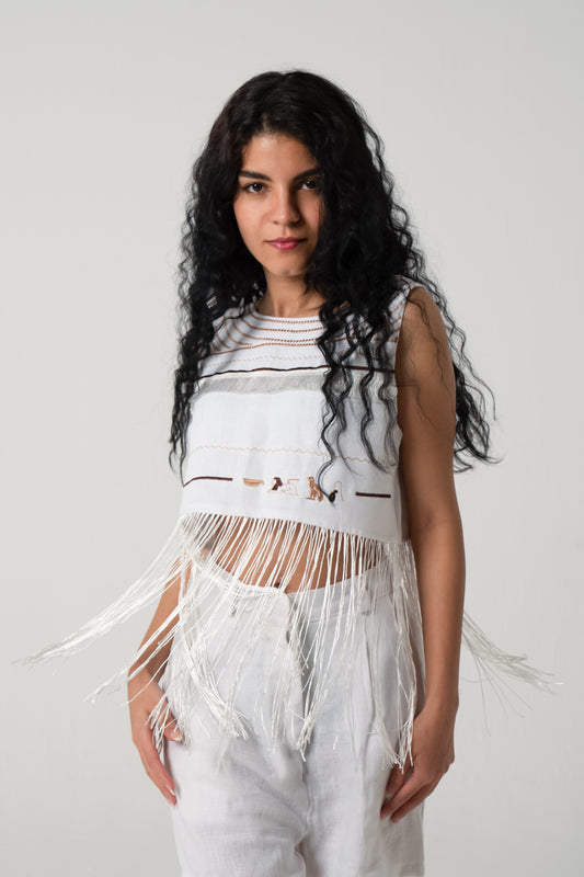Collier Sacré Crop Top in White