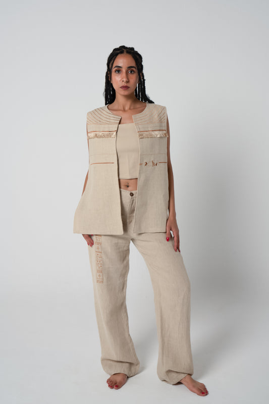 Collier Sacré Gilet in Beige