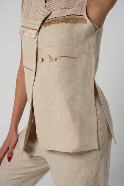 Collier Sacré Gilet in Beige