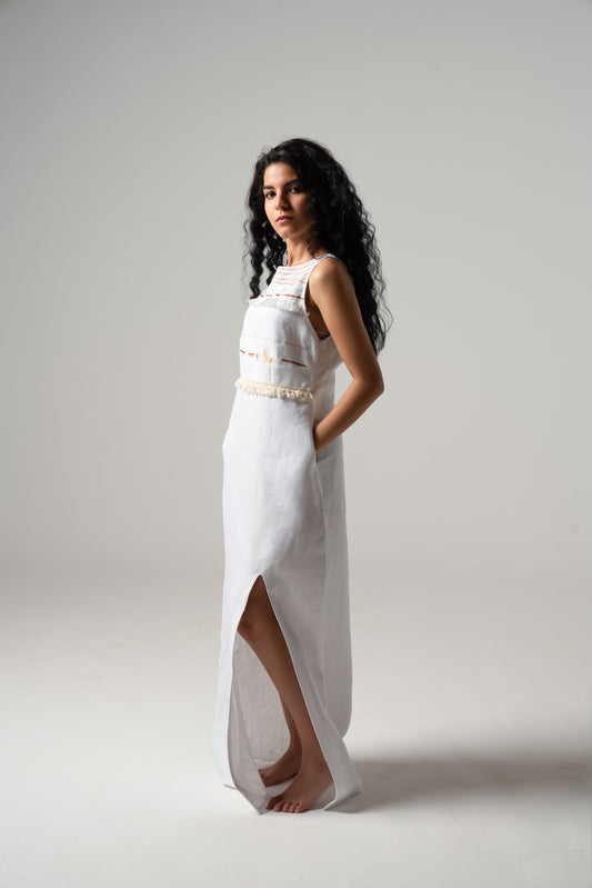 Collier Sacré Dress in White