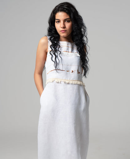 Collier Sacré Dress in White