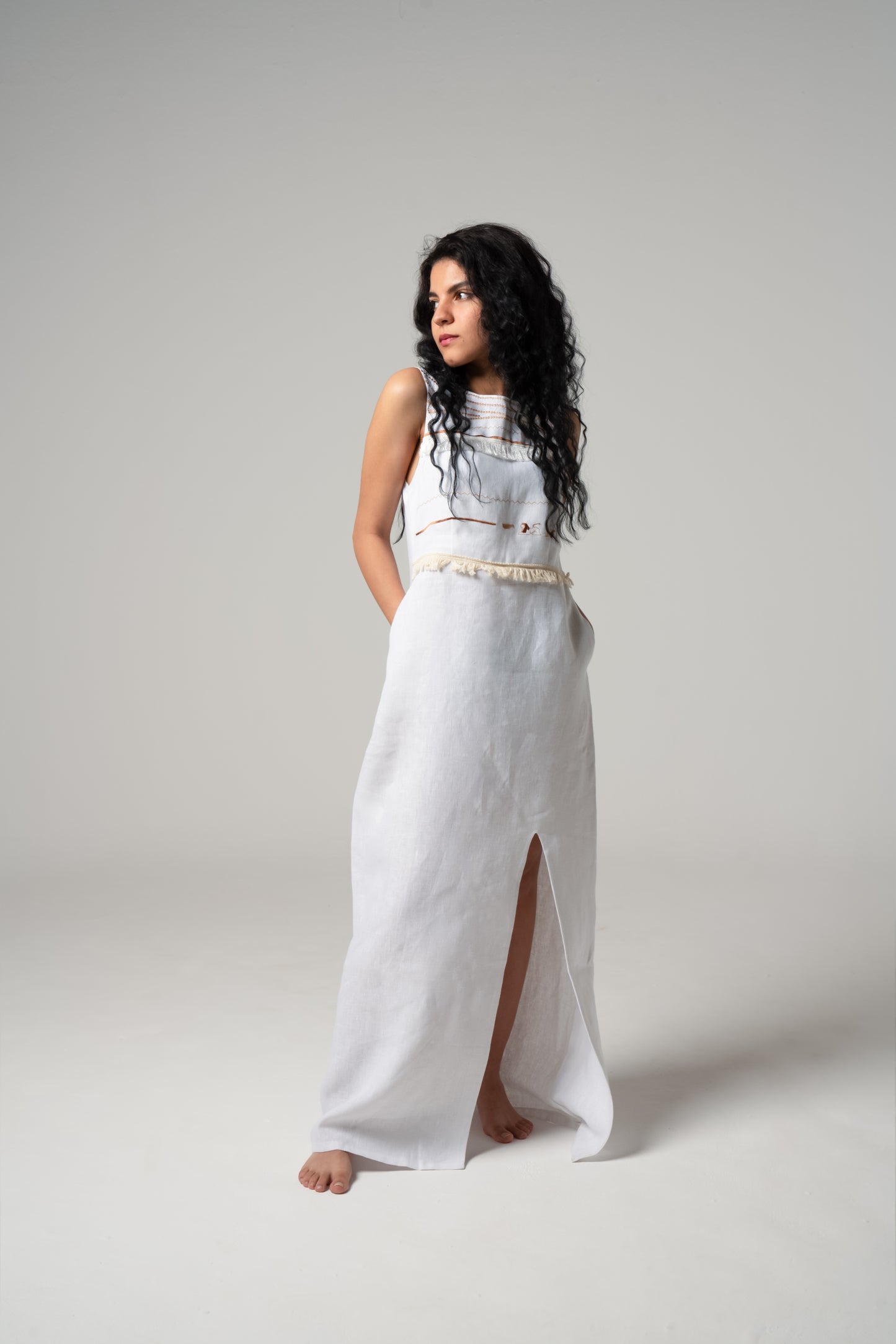 Collier Sacré Dress in White