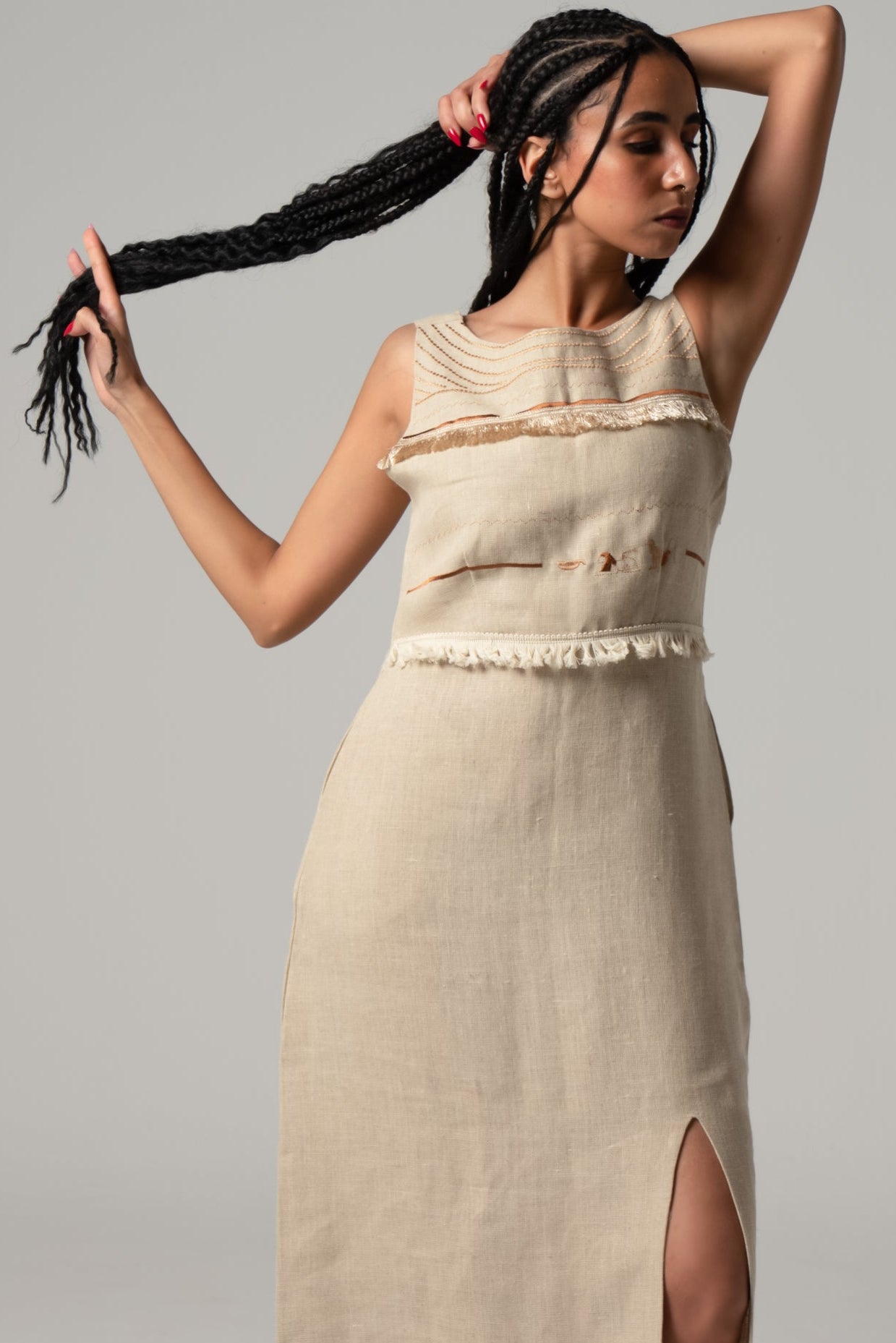 Collier Sacré Dress in Beige
