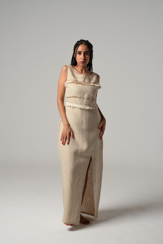 Collier Sacré Dress in Beige