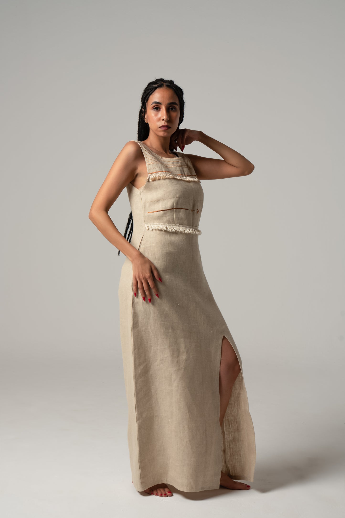 Collier Sacré Dress in Beige