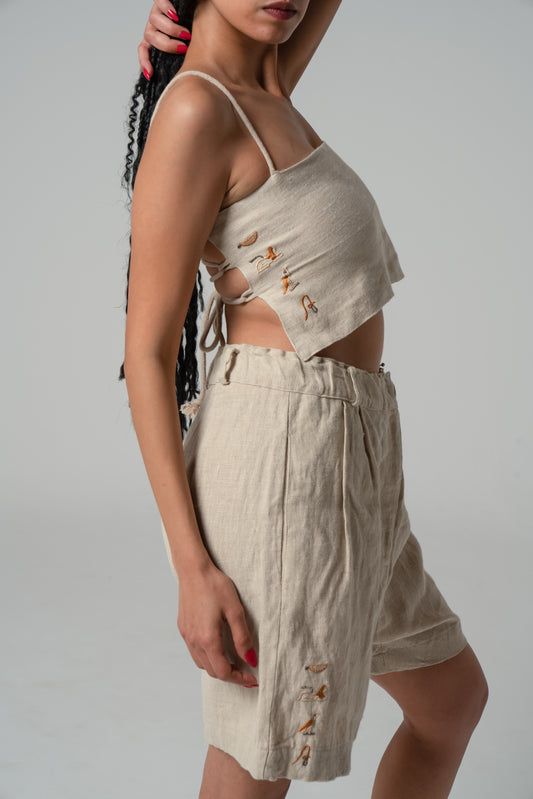 Passe-Partout Crop Top in Beige
