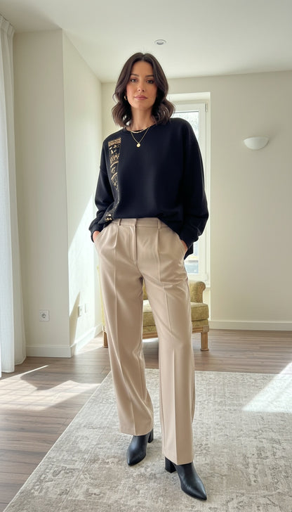 Full-On Vertical Eye of Horus Sweatshirt in Black