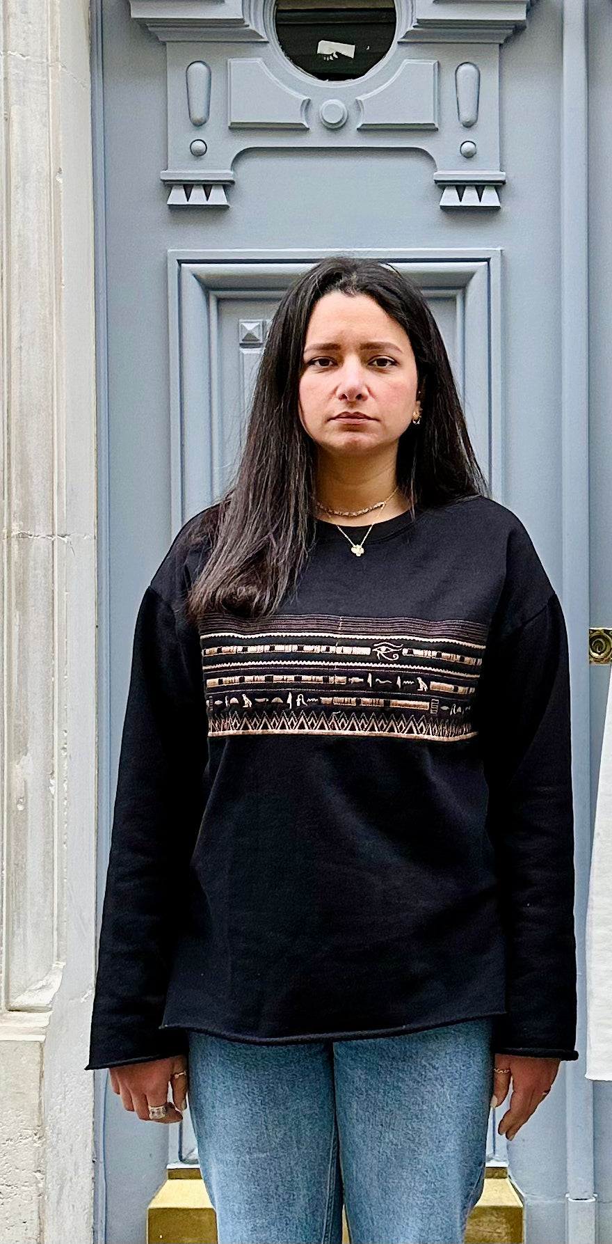 Full-On Eye of Horus Sweatshirt in Black