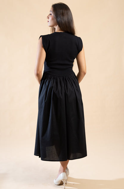 Ribbed & Voile Cotton Dress - Passe-Partout