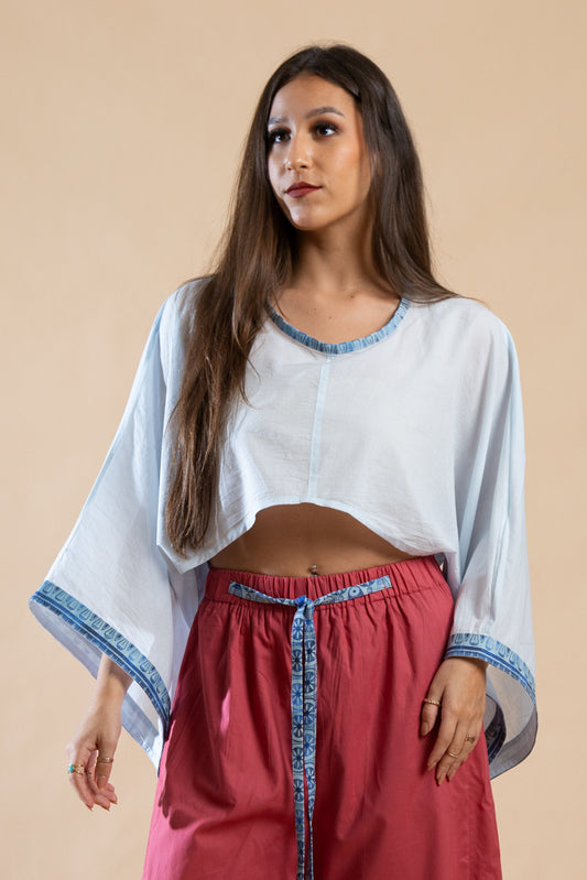 Céleste Cropped Cover-Up in Sky Blue