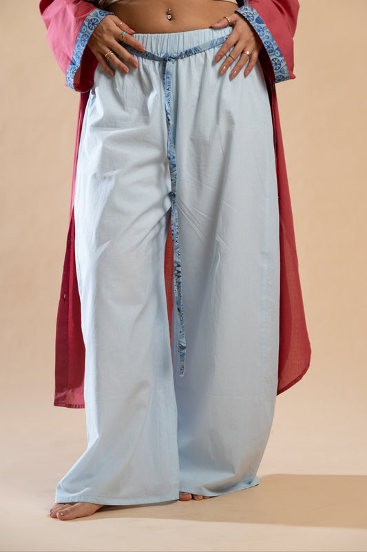 Céleste Cotton Pants in Sky Blue