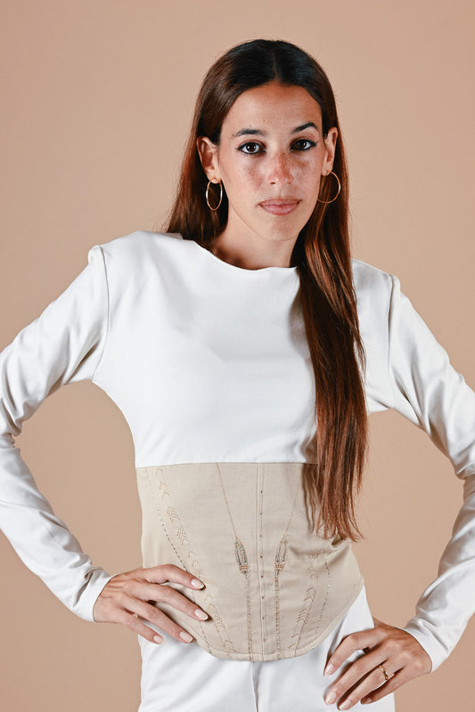 Isisienne Corset Top in White