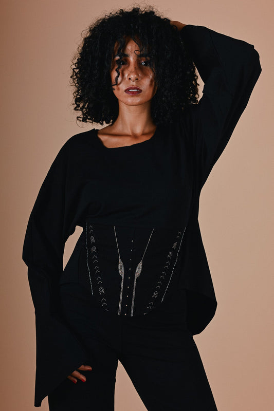 Isisienne Loose Top in Black