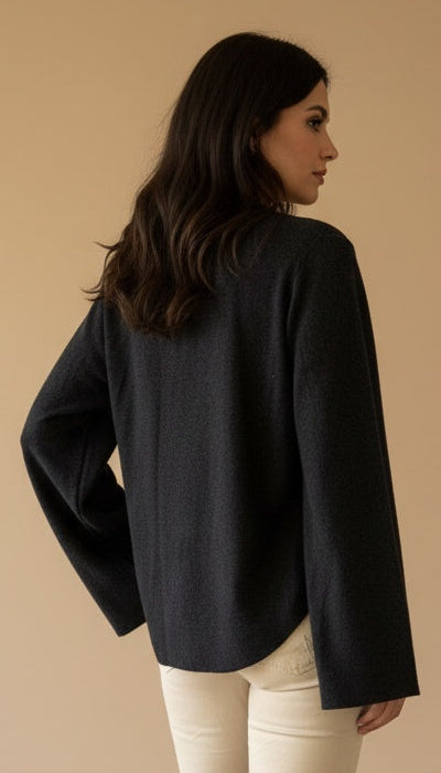 Isisienne Cashmere infused Loose Top in Black