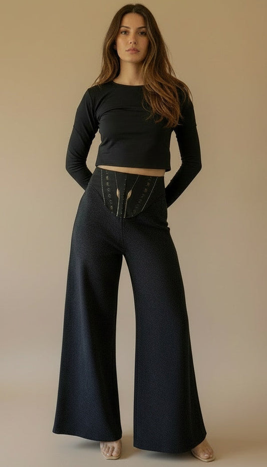 Isisienne Cashmere infused Trousers in Black