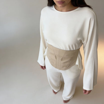 Isisienne Cashmere infused Loose Top in Off-White / Beige