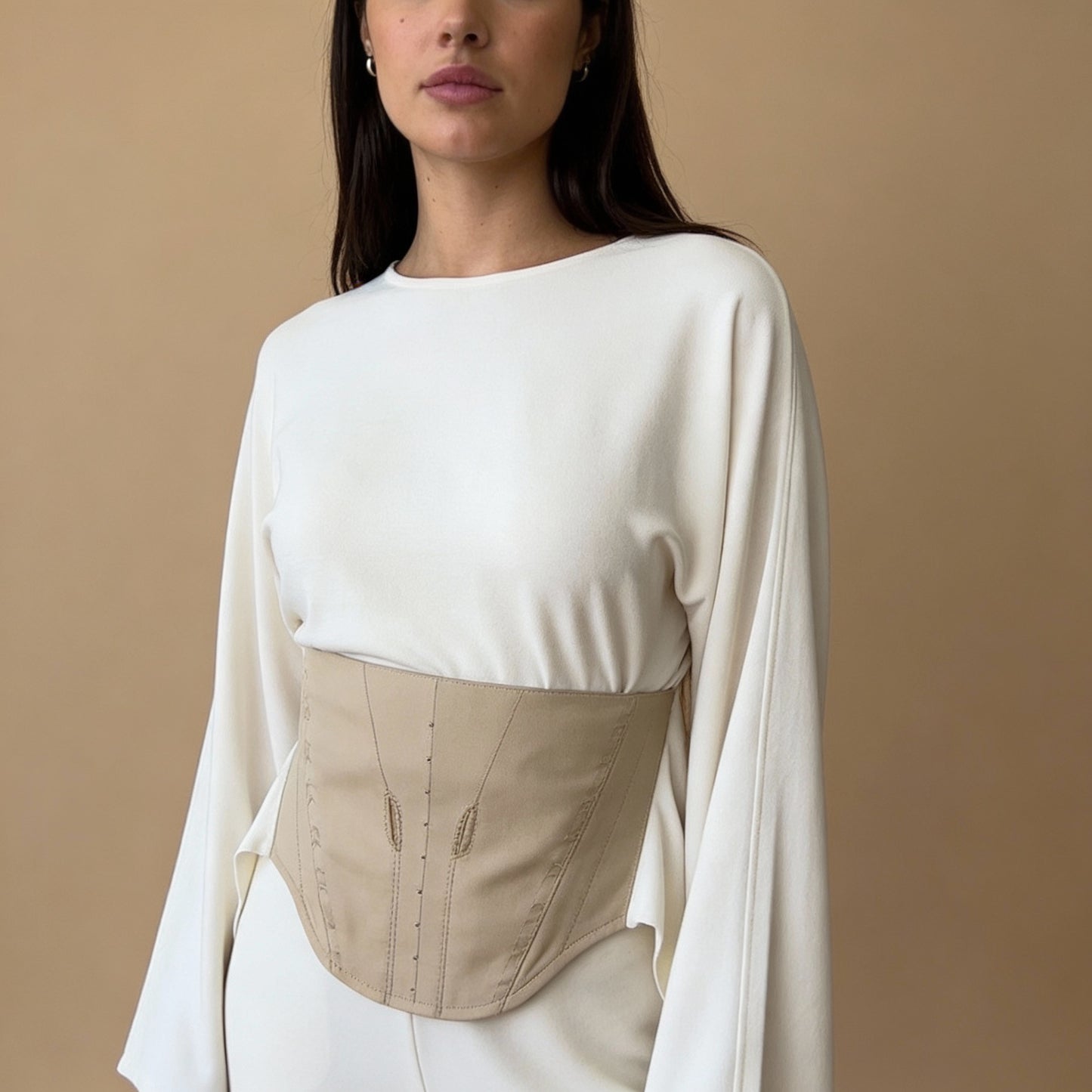 Isisienne Cashmere infused Loose Top in Off-White / Beige