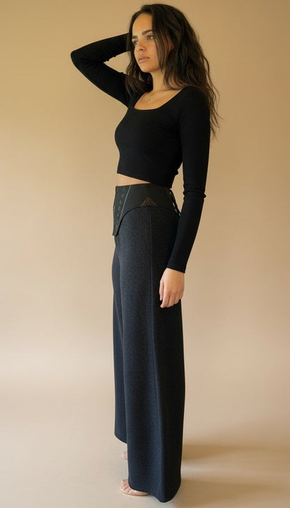 Isisienne Cashmere infused Trousers in Black