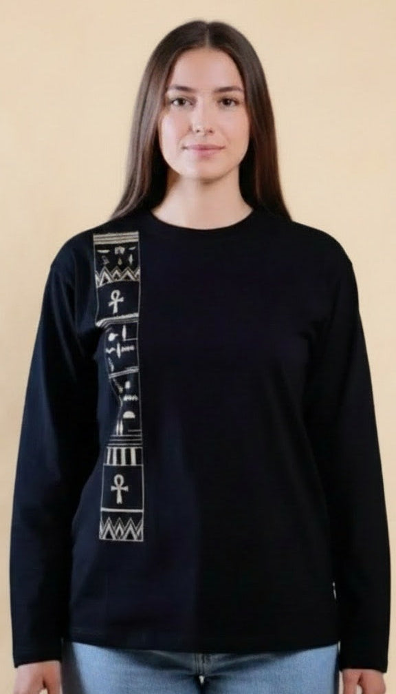 Divine Eternity Long Sleeve T-shirt in Black