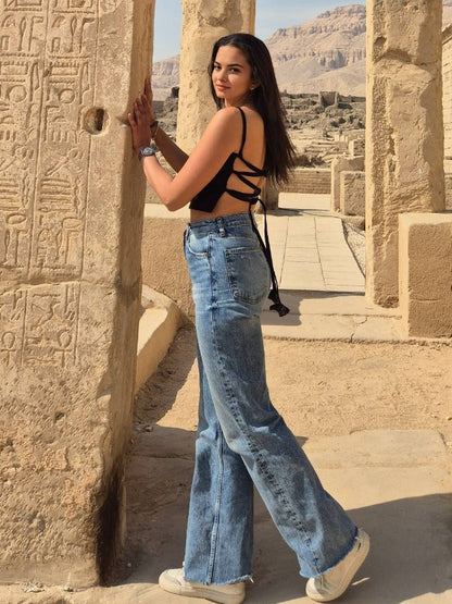 Hiéroglyphes Gabardine Crop Top - Hiéroglyphes Quotidiens