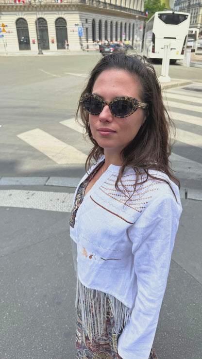 Fringed Linen Shirt - Collier Sacré